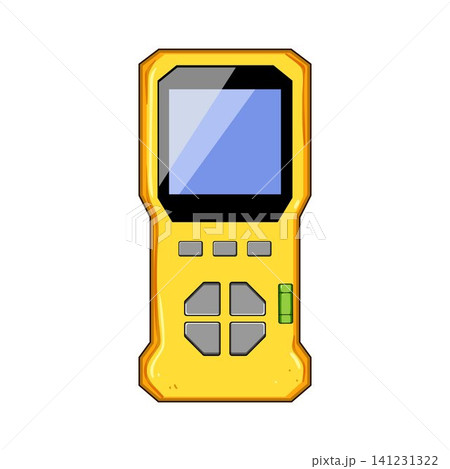 Yellow handheld laser distance measuring device illustration 141231322