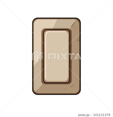 Doorbell button rectangular shape cartoon illustration Doorbell button rectangular shape cartoon illustration 141231379