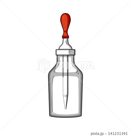 Dropper bottle illustration holding empty liquid for science 141231391