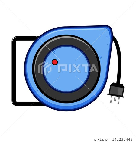 Extension cord reel charging a mobile device Extension cord reel charging a mobile device 141231443