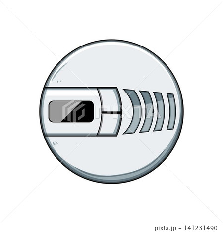 Carbon monoxide detector emitting alarm signal icon Carbon monoxide detector emitting alarm signal icon 141231490