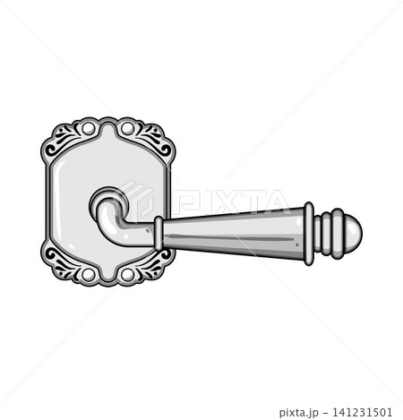 Ornate classic door handle showing traditional style design 141231501