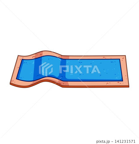 Swimming pool cartoon drawing on white background 141231571