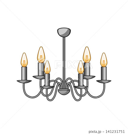 Classic chandelier lighting design illuminating home interior 141231751