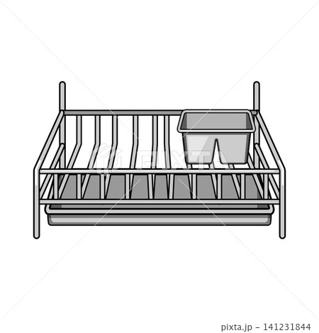 Dish drying rack with cutlery holder for kitchenware Dish drying rack with cutlery holder for kitchenware 141231844