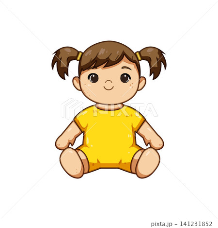 Little girl character cartoon drawing illustration 141231852