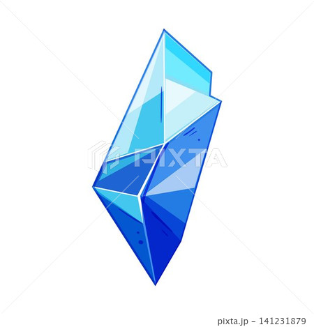 Blue crystal shard capturing digital energy essence Blue crystal shard capturing digital energy essence 141231879