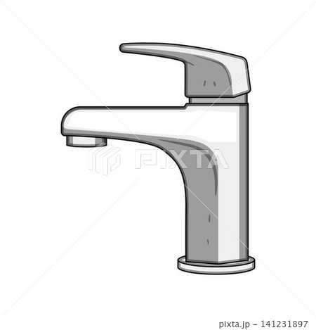 Stainless steel faucet illustrating water saving concept Stainless steel faucet illustrating water saving concept 141231897