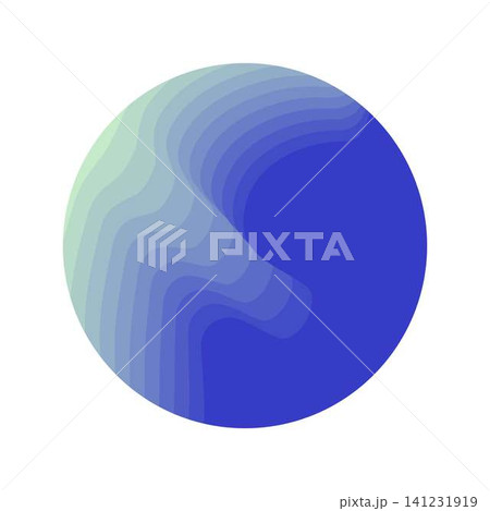 Gradient sphere with fluid contours abstract design 141231919