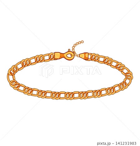 Gold chain bracelet with lobster clasp design Gold chain bracelet with lobster clasp design 141231983
