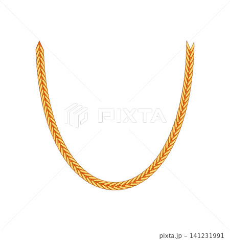 Golden chain hanging in simple illustration style 141231991