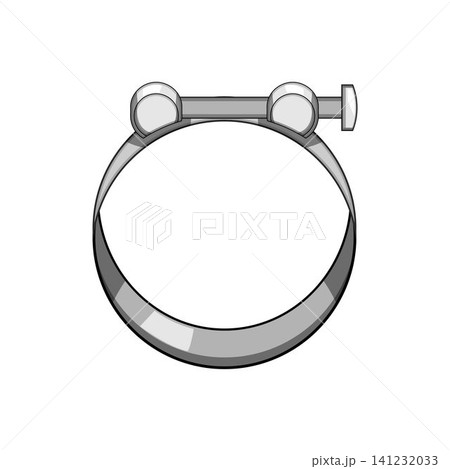 Stainless steel hose clamp securing hardware object Stainless steel hose clamp securing hardware object 141232033