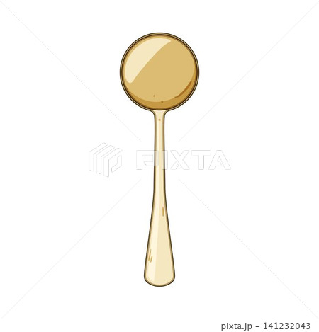Golden dessert spoon for sweet treats and tasting Golden dessert spoon for sweet treats and tasting 141232043