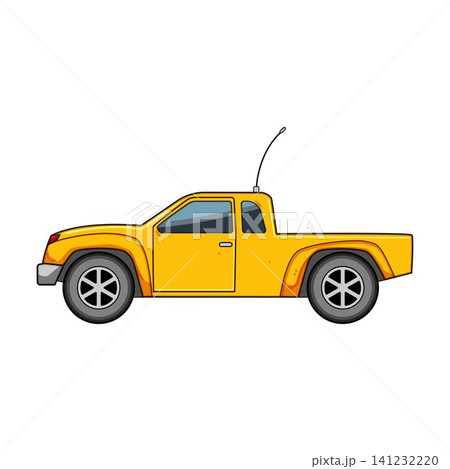 Yellow remote control pickup truck toy illustration Yellow remote control pickup truck toy illustration 141232220