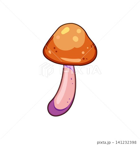 Psychedelic mushroom with organic cap illustration artwork 141232398