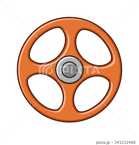 Orange industrial valve handle turning control wheel Orange industrial valve handle turning control wheel 141232408
