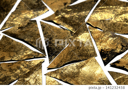 Gold metallic geometric triangle paint background Gold metallic geometric triangle paint background 141232438