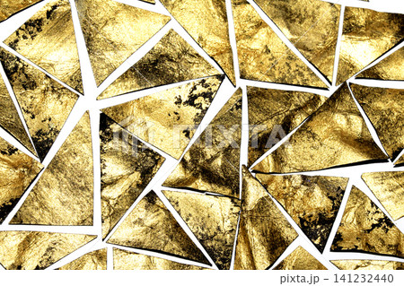 Gold metallic geometric triangle paint background Gold metallic geometric triangle paint background 141232440