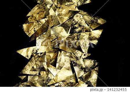 Gold metallic geometric triangle paint background Gold metallic geometric triangle paint background 141232455