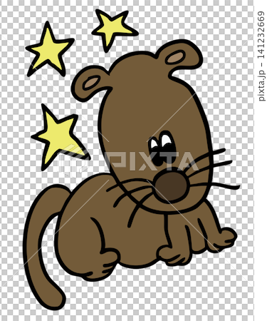 Hand drawn brown puppy and yellow stars for decoration, dog cartoon, characters, comic, mascot, standee, sticker, tattoo, pet shop, vet, animal, home decor, house, yard, playtime, brooch, woof Hand drawn brown puppy and yellow stars for decoration, dog cartoon, characters, comic, mascot, standee, sticker, tattoo, pet shop, vet, animal, home decor, house, yard, playtime, brooch, woof 141232669