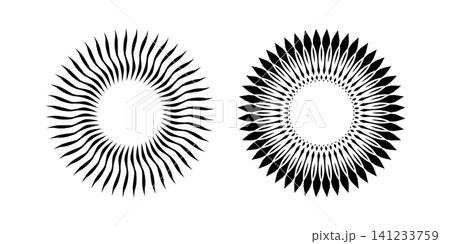 Circle Flower and Sun Icons. Design Element Set. Circle Flower and Sun Icons. Design Element Set. 141233759
