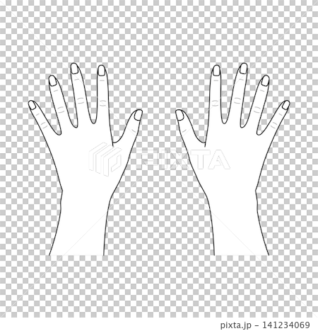 Hand model, both hands (left and right), black and white. Hand model, both hands (left and right), black and white. 141234069