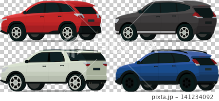 SUV collection angled rear side view SUV collection angled rear side view 141234092