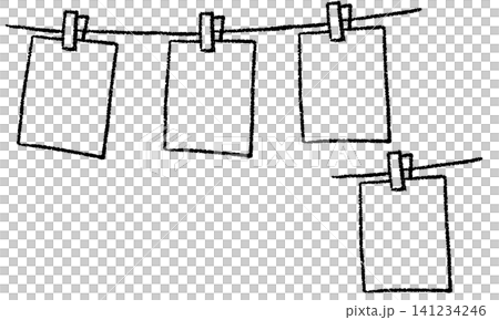 つないで使える手描きのクリップ付きメモフレームセット 141234246