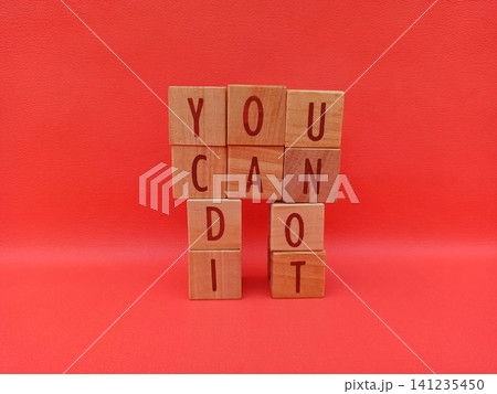 Wooden Blocks Spell You Cannot Do It Message Against Red Background Wooden Blocks Spell You Cannot Do It Message Against Red Background 141235450