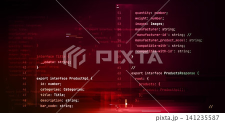 Programming code display, script and glitch effect 141235587