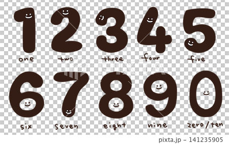 Handwritten illustrations of numbers Handwritten illustrations of numbers 141235905