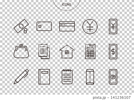 Household Budget Icon Pictogram Vector Illustration Set 141236107