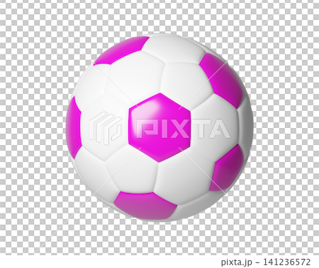 3d Pink and White soccer ball isolated on background. Sports equipment for football, recreation, and competition 3d Pink and White soccer ball isolated on background. Sports equipment for football, recreation, and competition 141236572