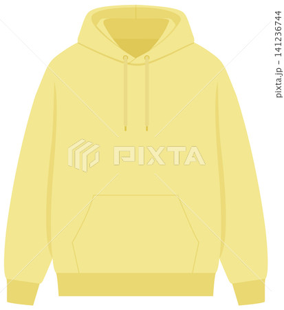 Front View Vector Illustration of a Blank Yellow Pastel Hoodie Front View Vector Illustration of a Blank Yellow Pastel Hoodie 141236744