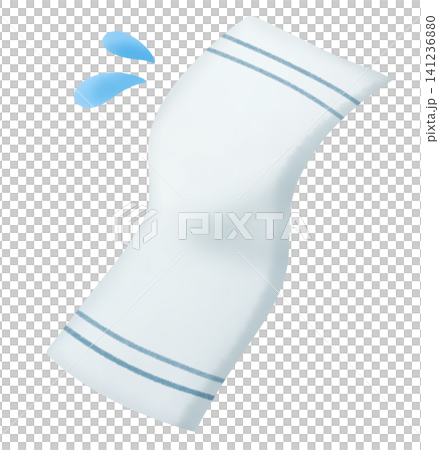 白いタオルと汗水マークのイラスト 白いタオルと汗水マークのイラスト 141236880