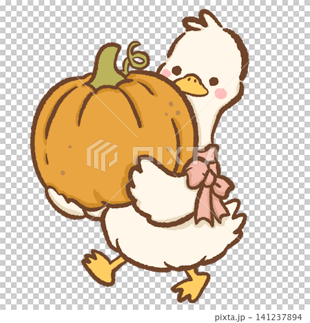 Cute Goose Carrying Giant Pumpkin Kawaii Pumpkin Patch Cozy Autumn Harvest Clipart Illustration Cute Goose Carrying Giant Pumpkin Kawaii Pumpkin Patch Cozy Autumn Harvest Clipart Illustration 141237894