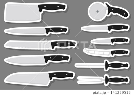 set different types knives different size for butcher set different types knives different size for butcher 141239513