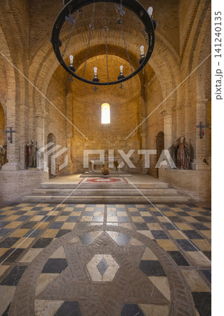 Sahagun church interior featuring ancient Romanesque architecture Sahagun church interior featuring ancient Romanesque architecture 141240135