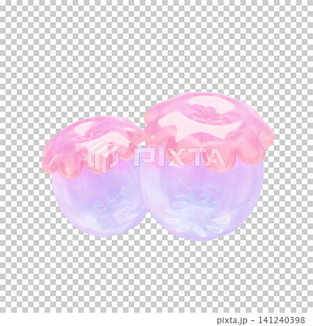 Dreamy and cute puffy sticker-style 3D sea creature icons - Coral Dreamy and cute puffy sticker-style 3D sea creature icons - Coral 141240398