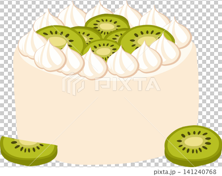 Kiwi cream cake with sliced fruit bakery dessert cartoon Kiwi cream cake with sliced fruit bakery dessert cartoon 141240768