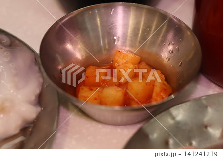 Kimchi in Stainless Steel Bowl Kimchi in Stainless Steel Bowl 141241219