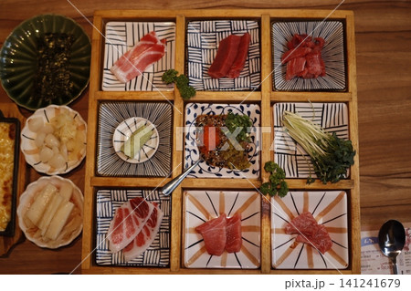 Japanese Sashimi Platter with Accompaniments Japanese Sashimi Platter with Accompaniments 141241679