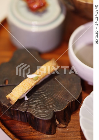 Gourmet Food on Rustic Wooden Stand Gourmet Food on Rustic Wooden Stand 141241840