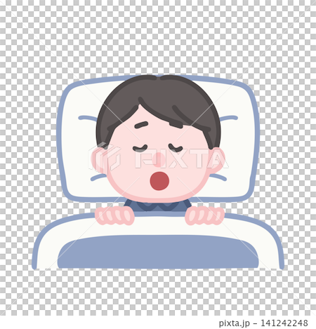 ぐっすり眠る男性 141242248