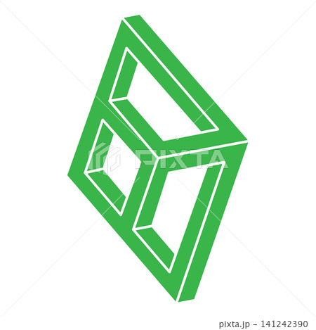 Impossible shapes. Sacred geometry. Optical illusion. Abstract eternal geometric object. Impossible endless outline logo. Optical art. Impossible geometry symbol on a white background. Line art. Impossible shapes. Sacred geometry. Optical illusion. Abstract eternal geometric object. Impossible endless outline logo. Optical art. Impossible geometry symbol on a white background. Line art. 141242390