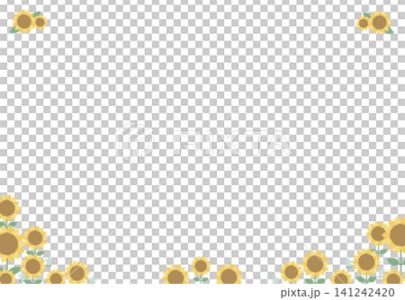 [Vector] Sunflower Flower Frame - Summer Copy Space Background Illustration 141242420