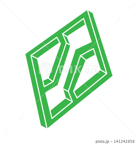 Impossible shape, optical illusion logo, vector. Optical art object. Geometric figure. Impossible shape, optical illusion logo, vector. Optical art object. Geometric figure. 141242858
