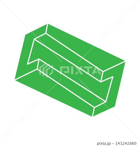 Impossible shapes. Sacred geometry logo. Optical illusion. Abstract eternal geometric objects. Optical art. Impossible geometry symbol on a white background. Line art. Escher style. 141242860