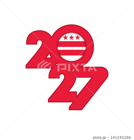 2027 banner with District of Columbia flag inside. 2027 banner with District of Columbia flag inside. 141243288