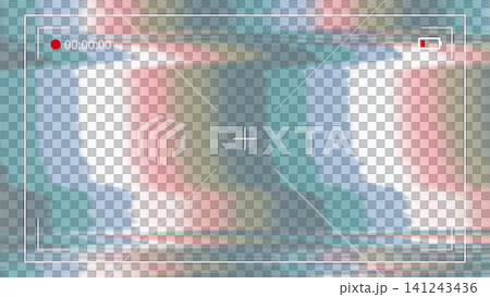 Static transparent file of camera viewfinder frame with colorful glitch noise over checkered background. Concept of retro recording device atmosphere Static transparent file of camera viewfinder frame with colorful glitch noise over checkered background. Concept of retro recording device atmosphere 141243436